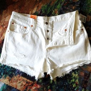 NWT Levi's women's 501. Button fly white cutoffs